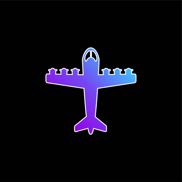 Ícone de vetor gradiente azul Bombardier - Vetor, Imagem