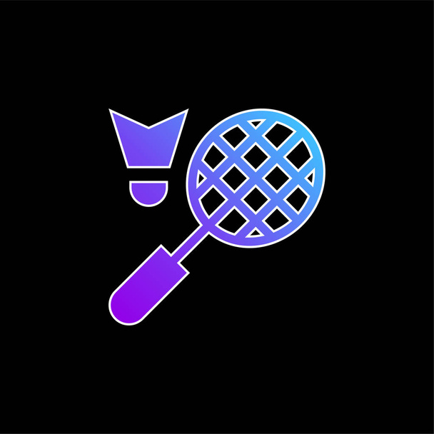 Badminton blauw gradiënt vector pictogram - Vector, afbeelding