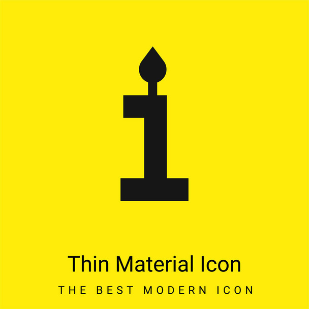 День рождения минимальная ярко-желтая икона материала - Вектор,изображение