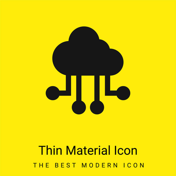 Big Data icona materiale giallo brillante minimo - Vettoriali, immagini