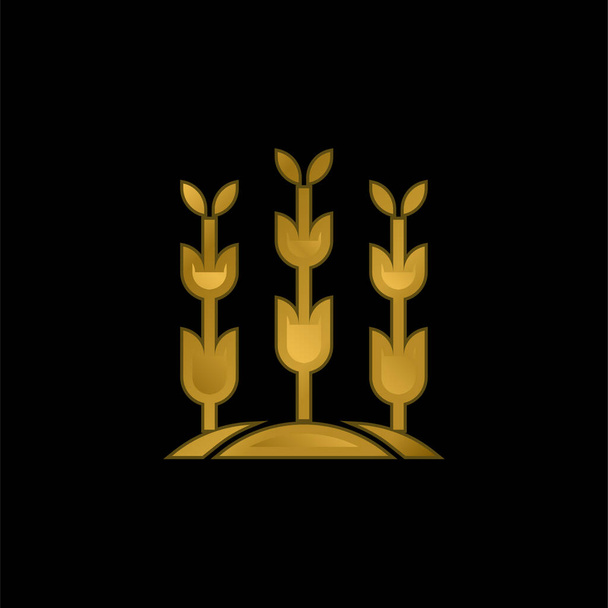 Landbouw vergulde metalic icoon of logo vector - Vector, afbeelding