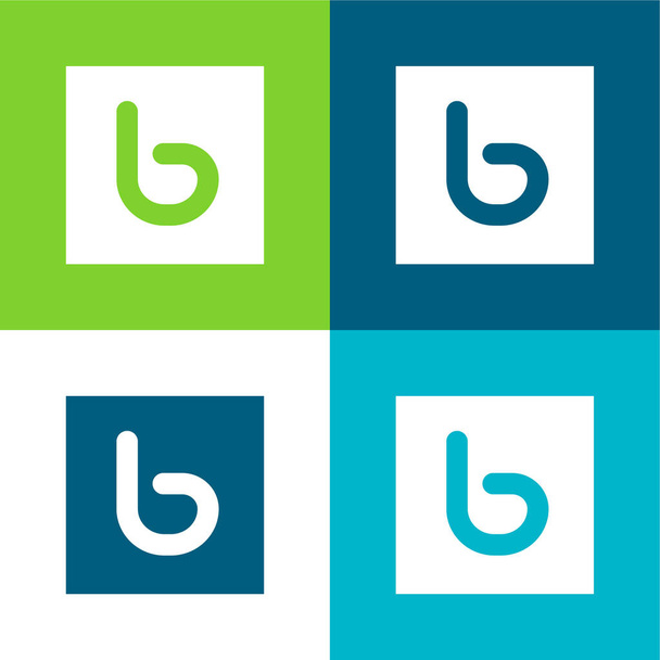 Ensemble d'icônes minimal Bebo Flat quatre couleurs - Vecteur, image