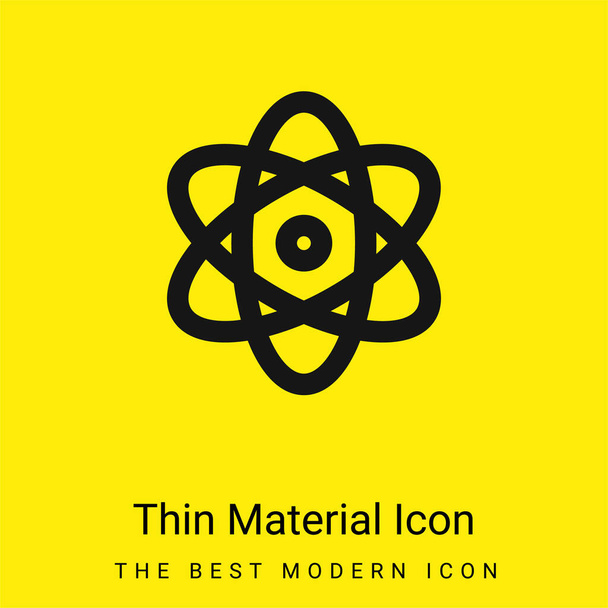 Minimalna jasnożółta ikona energii atomowej - Wektor, obraz