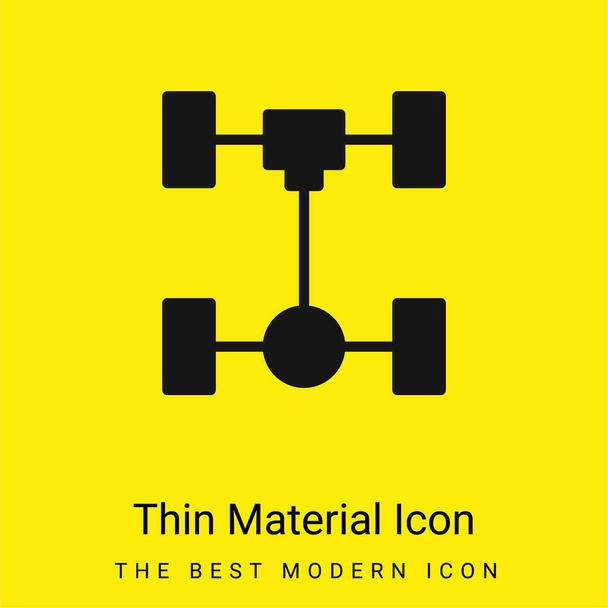 Axle minimal bright yellow material icon - Vector, Image