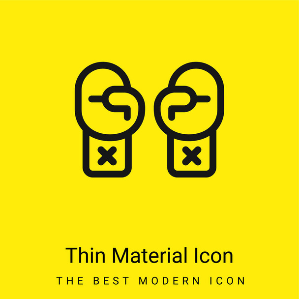 Boxing Gloves minimal bright yellow material icon - Vector, Image