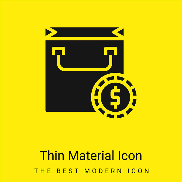 Sac minime icône matériau jaune vif - Vecteur, image