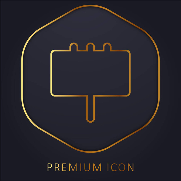 Billboard gouden lijn premium logo of pictogram - Vector, afbeelding