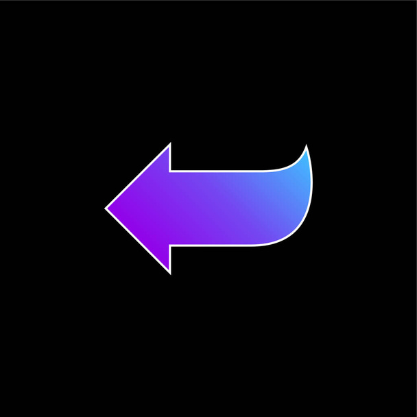 Flecha de la forma de señalar a la izquierda icono de vector gradiente azul - Vector, Imagen
