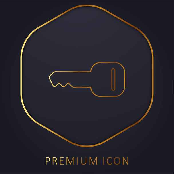 Llave negra forma horizontal línea dorada logotipo premium o icono - Vector, imagen