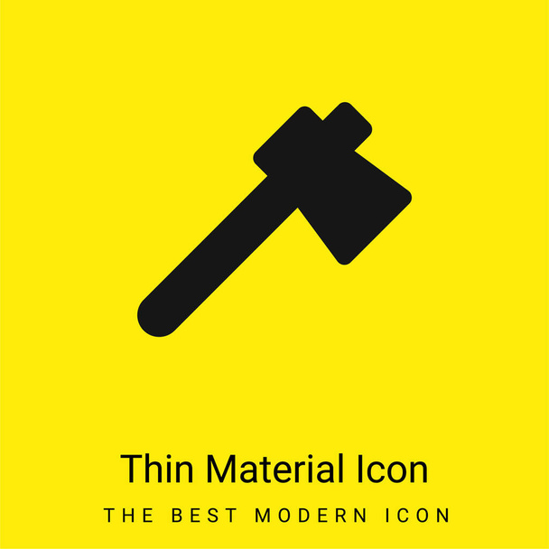 Hacha mínima icono de material amarillo brillante - Vector, imagen