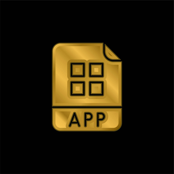 App chapado en oro icono metálico o vector de logotipo - Vector, Imagen