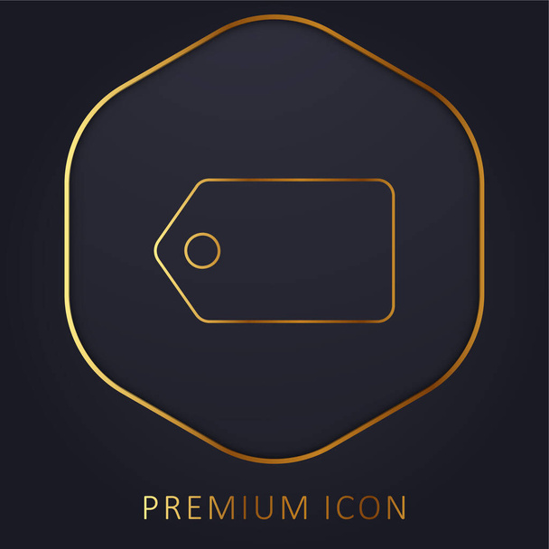 Etiqueta preta na posição horizontal linha dourada logotipo premium ou ícone - Vetor, Imagem