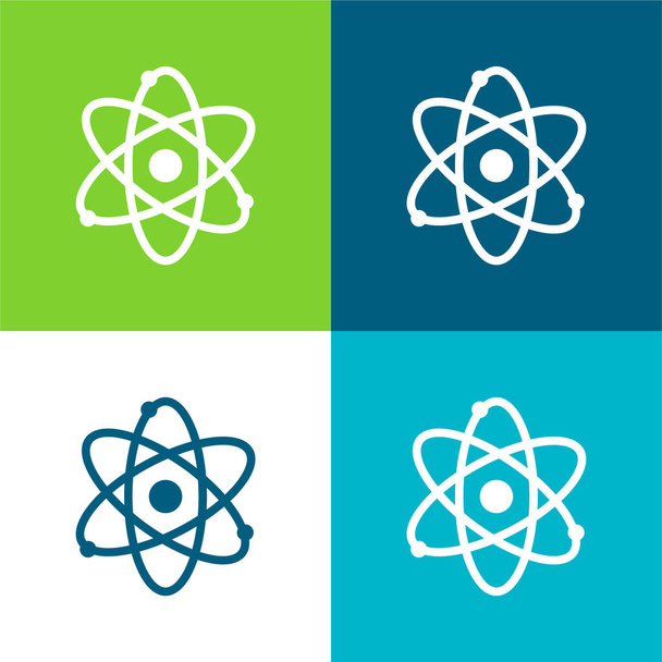 Atom Flat четырехцветный минимальный набор иконок - Вектор,изображение