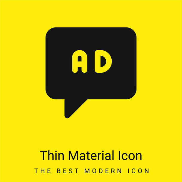 Anúncios mínimo ícone material amarelo brilhante - Vetor, Imagem