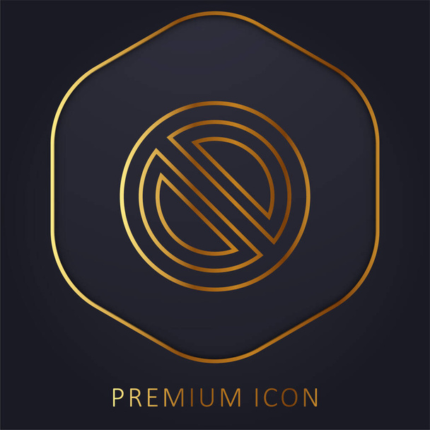 Zakázané prémiové logo nebo ikona zlaté linie - Vektor, obrázek