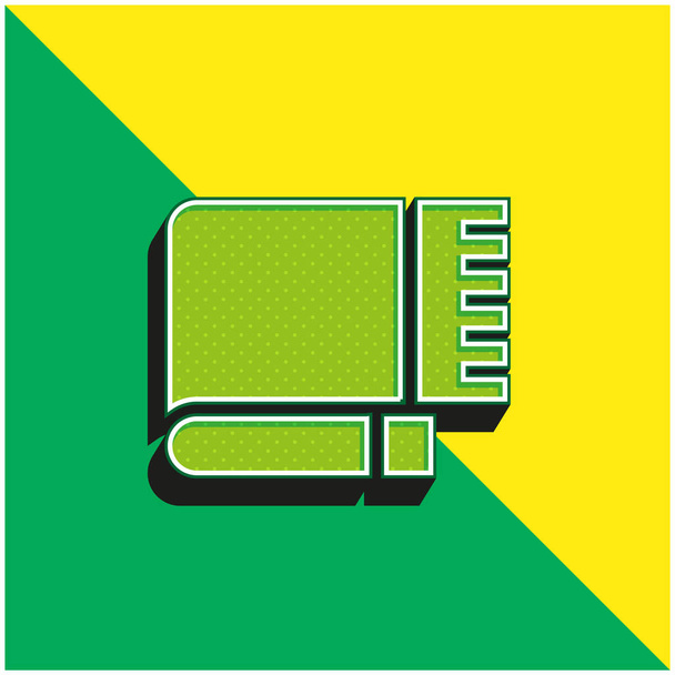 Blanket Zöld és sárga modern 3D vektor ikon logó - Vektor, kép