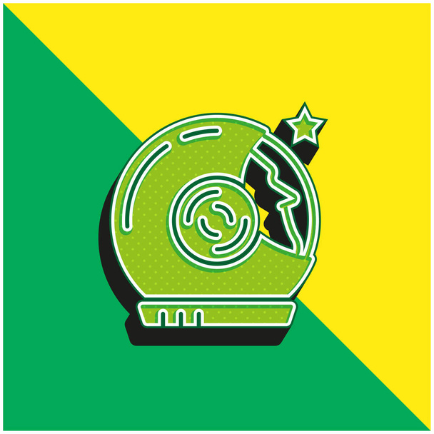 Astronaut Green and yellow modern 3d vector icon logo - Vector, Image