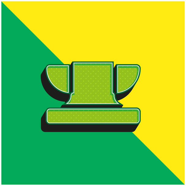 Yunque verde y amarillo moderno 3d vector icono logotipo - Vector, Imagen