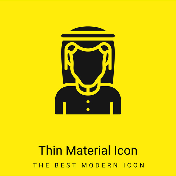 Arabe minimal jaune vif icône matérielle - Vecteur, image