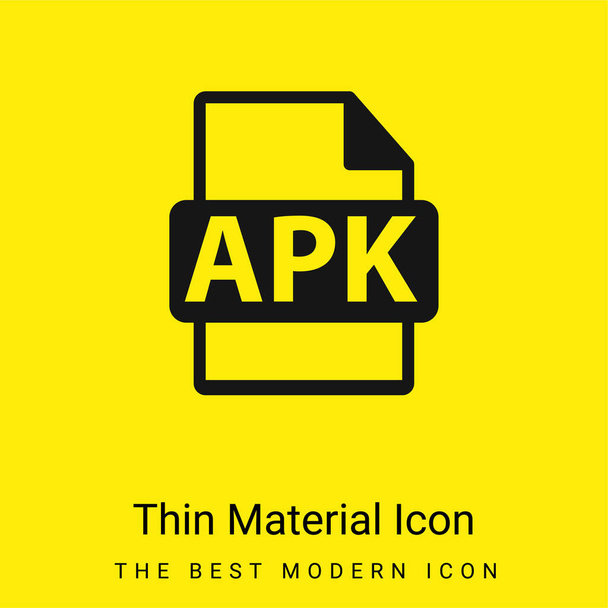APK Formato de archivo Símbolo mínimo material amarillo brillante icono - Vector, Imagen