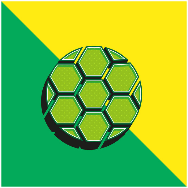 ボールグリーンと黄色の現代的な3Dベクトルアイコンのロゴ - ベクター画像