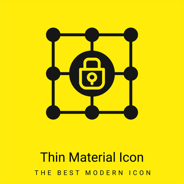 Blockchain minimal bright yellow material icon - Vector, Image
