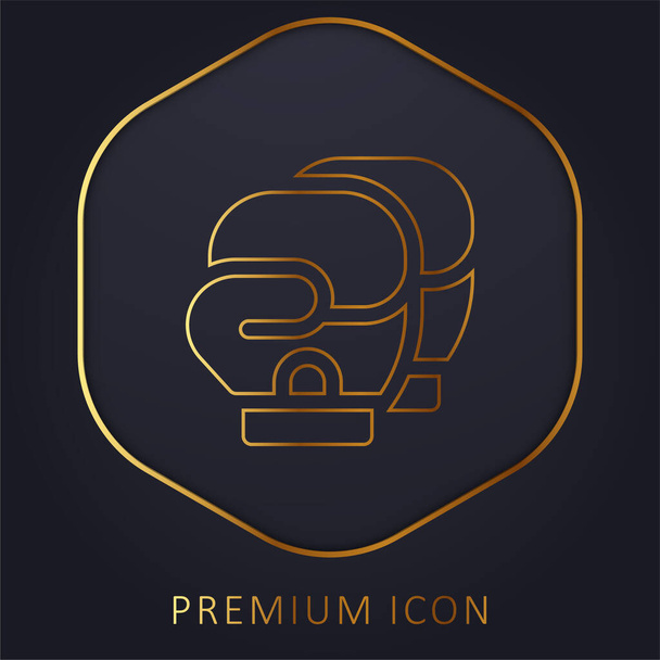 Logo premium de línea dorada de boxeo o icono - Vector, Imagen