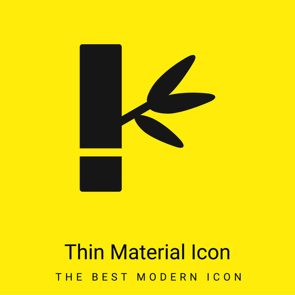 Bambusz minimális fényes sárga anyag ikon - Vektor, kép