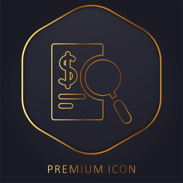 Audit golden line premium logo or icon - Vector, Image