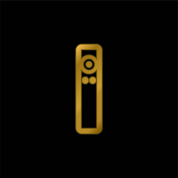Apple Remote золотистый металлический значок или вектор логотипа - Вектор,изображение