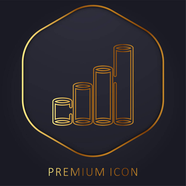 Diagramme à barres ligne d'or logo premium ou icône - Vecteur, image