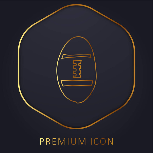 Bola llena de mano dibujada herramienta línea de oro logotipo premium o icono - Vector, Imagen