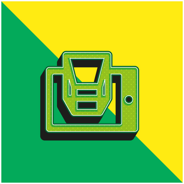 3d οθόνη Πράσινο και κίτρινο σύγχρονο 3d εικονίδιο διάνυσμα λογότυπο - Διάνυσμα, εικόνα