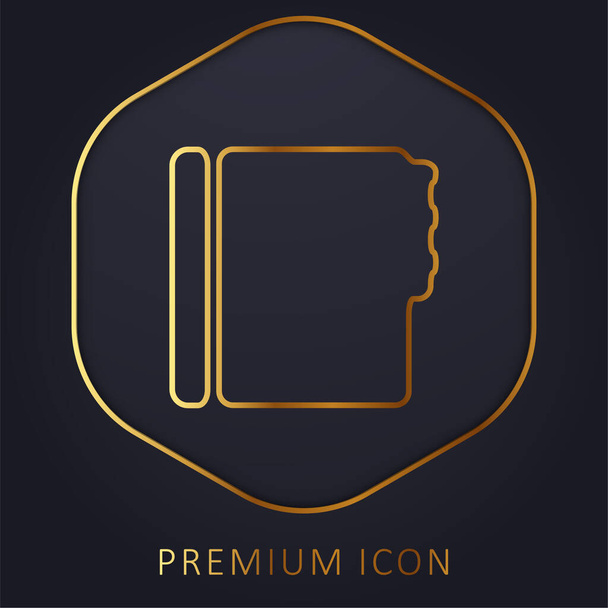Адресна книга Чорна форма Золота лінія логотип або значок преміум-класу
 - Вектор, зображення