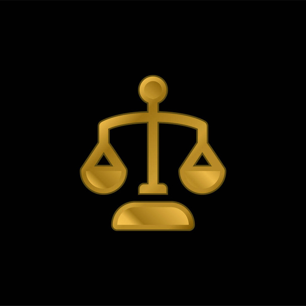 Ισορροπία Κλίμακα επιχρυσωμένο μέταλλο εικονίδιο ή το λογότυπο διάνυσμα - Διάνυσμα, εικόνα