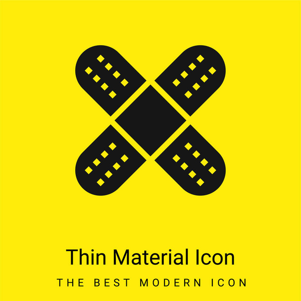 Kötés minimális fényes sárga anyag ikon - Vektor, kép