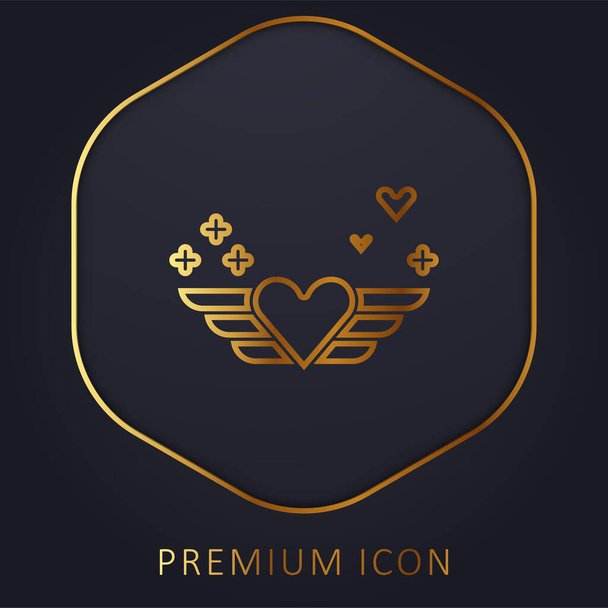 Angelo linea dorata logo premium o icona - Vettoriali, immagini