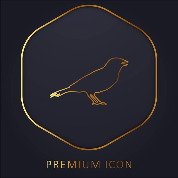 Anis Bird Shape logotipo premium de línea dorada o icono - Vector, Imagen