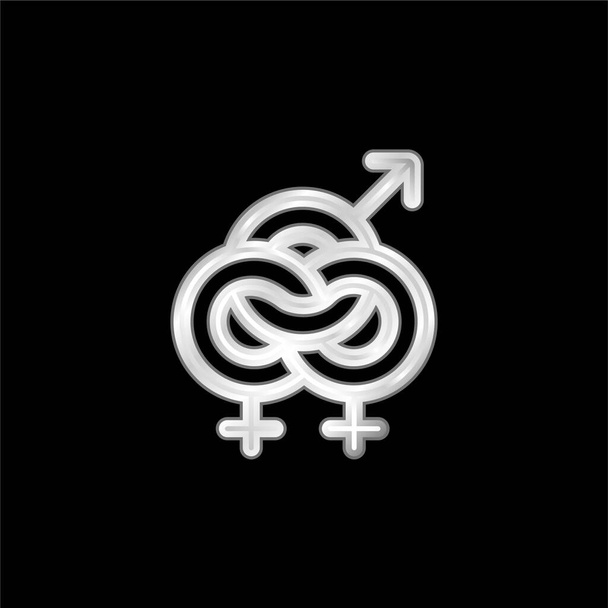 Biseksualna posrebrzana metaliczna ikona - Wektor, obraz
