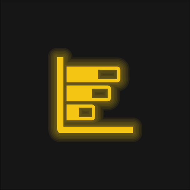 Sloupcová žlutá zářící neonová ikona - Vektor, obrázek