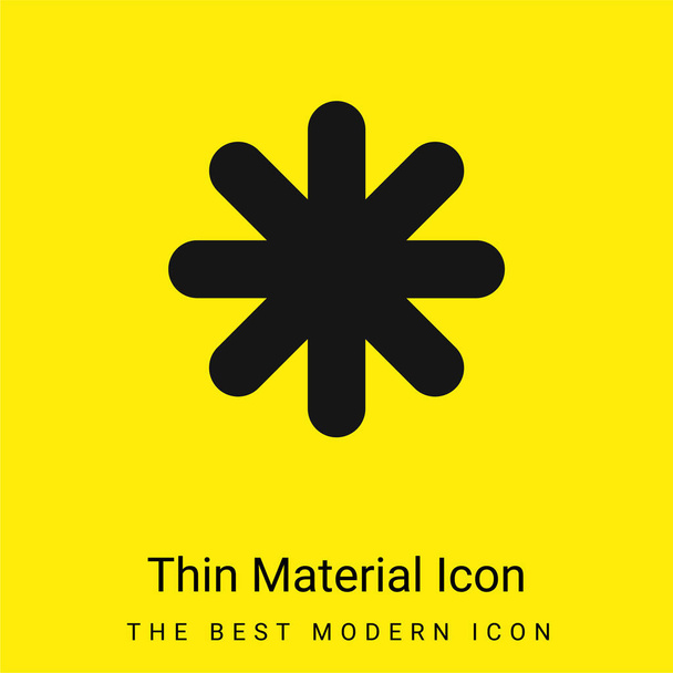 Asterisk Black Star Shape минимальная ярко-желтая иконка материала - Вектор,изображение