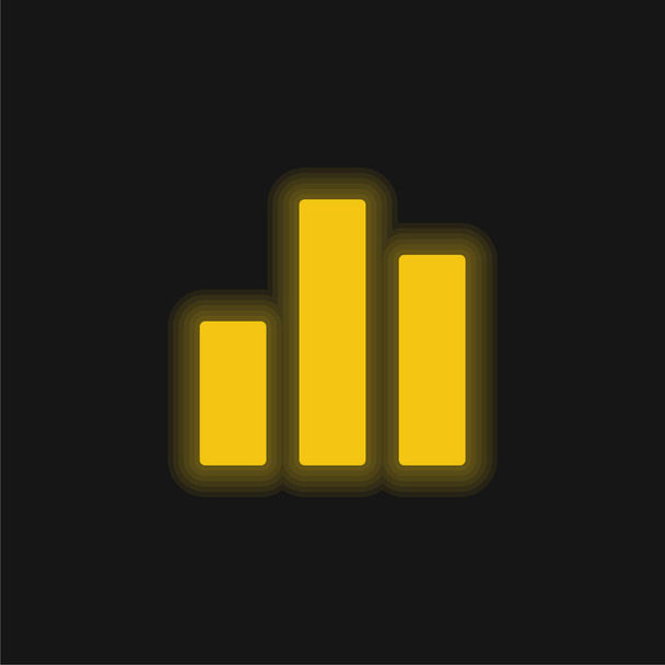 Bar Grafico giallo icona al neon incandescente - Vettoriali, immagini