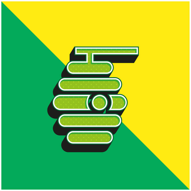 Méh Zöld és sárga modern 3D vektor ikon logó - Vektor, kép