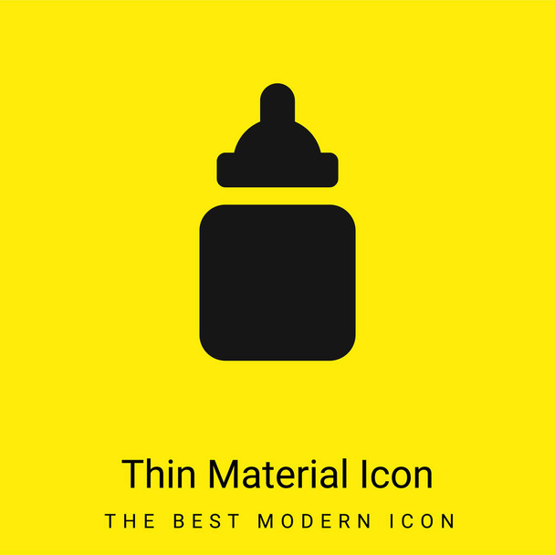 Baby Bottle minimal bright yellow material icon - Vector, Image