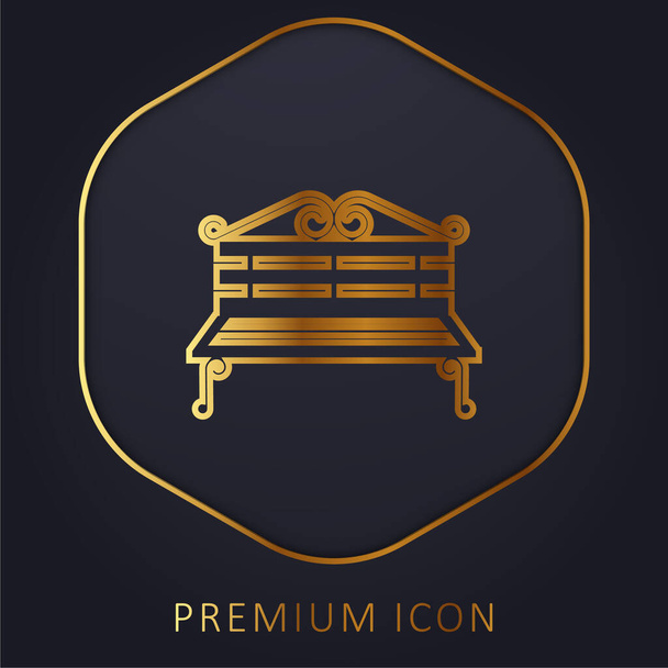 Banc ligne d'or logo premium ou icône - Vecteur, image