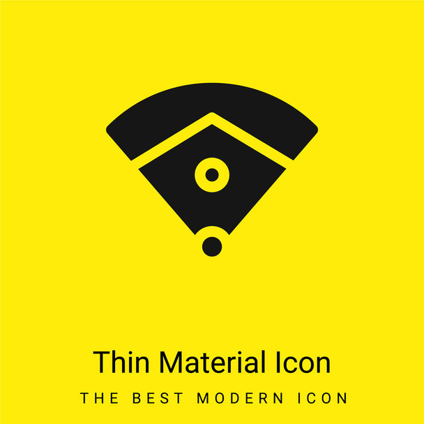 Campo de béisbol mínimo icono de material amarillo brillante - Vector, Imagen