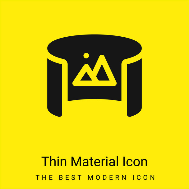 360 View icona minimale materiale giallo brillante - Vettoriali, immagini
