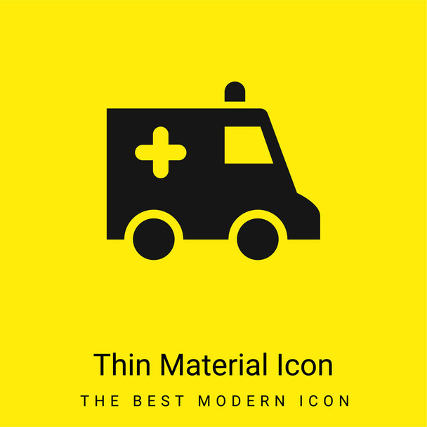 Ασθενοφόρο ελάχιστο φωτεινό κίτρινο υλικό εικονίδιο - Διάνυσμα, εικόνα