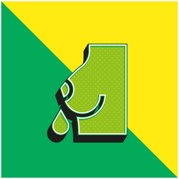 Грудное вскармливание Зеленый и желтый современный 3d векторный логотип - Вектор,изображение