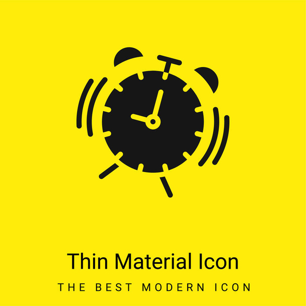 Hälytyskello minimaalinen kirkkaan keltainen materiaali kuvake - Vektori, kuva